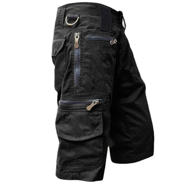 Quick-drying outdoor cargo shorts for men – TrailFlex-Black-S-State of Style