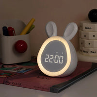 Rabbit-shaped children's alarm clock with LED night light - BunniGlow-Pink-State of Style