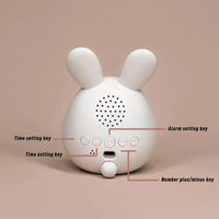 Rabbit-shaped children's alarm clock with LED night light - BunniGlow-Pink-State of Style