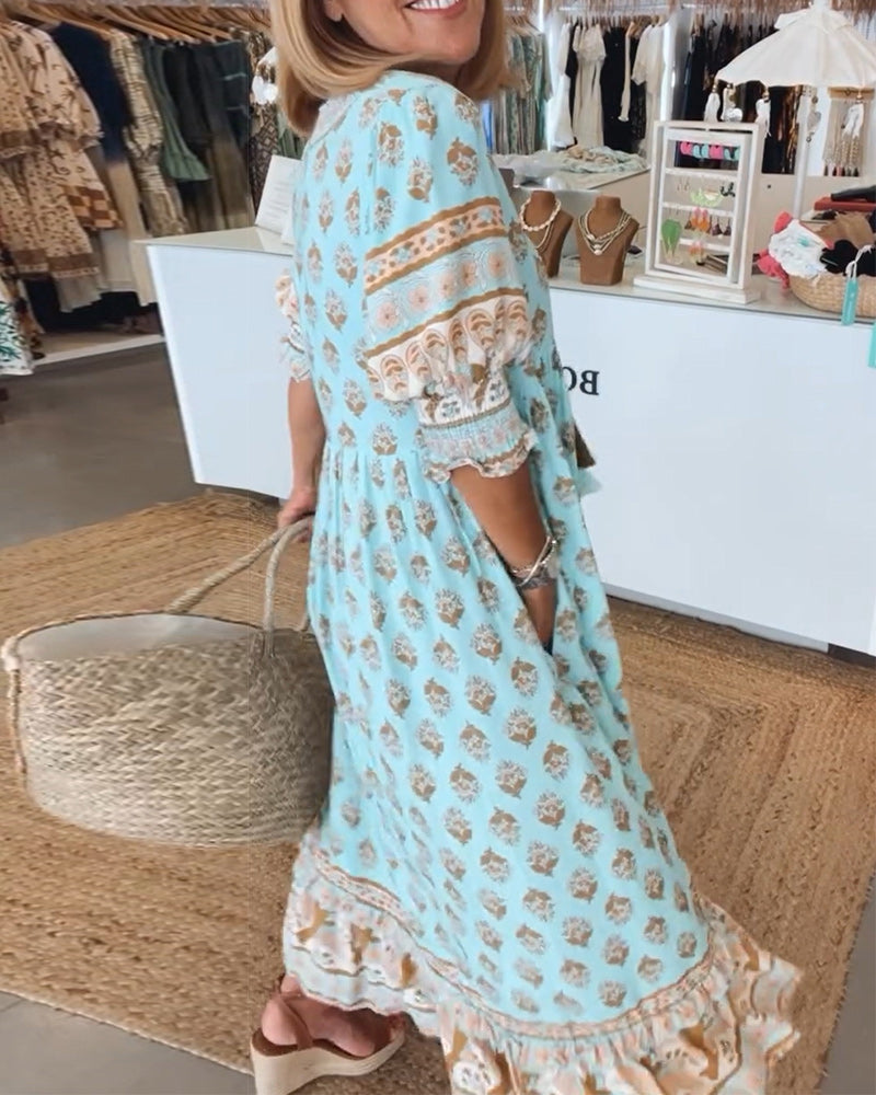 Radiant summer dress – Fleur-Blue-S-State of Style
