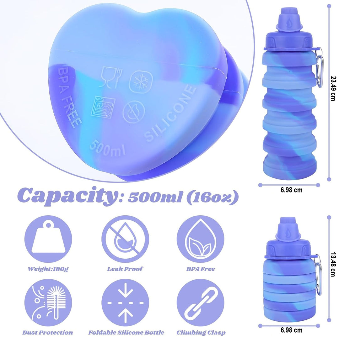 Rainbow Collapsible Water Bottle-Pink-State of Style