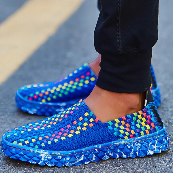 Recycled women's comfort sneakers with memory foam - Eliana-Blue-3-State of Style