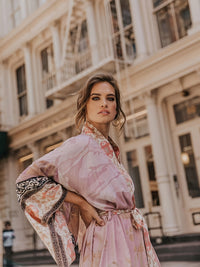 Red Floral Print Kimono - Isabella-Red Orange-One Size-State of Style