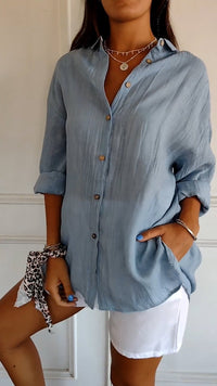 Refined Women's Shirt - Elena-Blue-S-State of Style