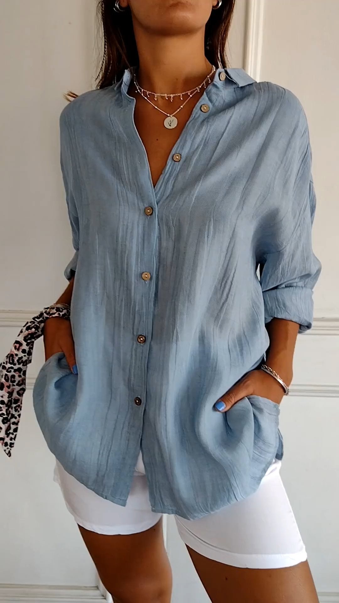 Refined Women's Shirt - Elena-Blue-S-State of Style