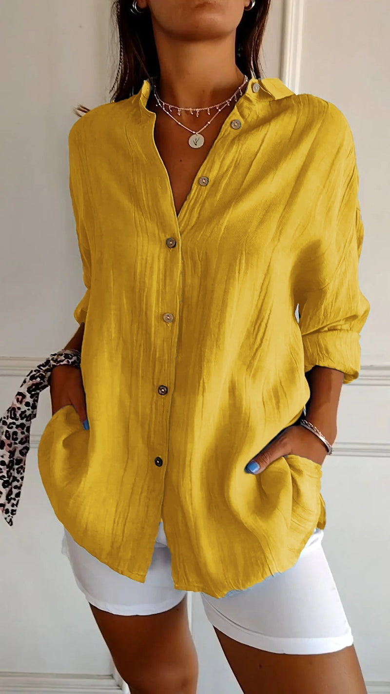 Refined Women's Shirt - Elena-Yellow-S-State of Style