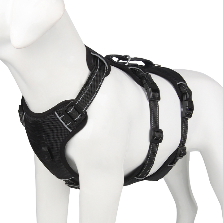 Reflective Anti-Pull Dog Harness - GripGuard-S-Black-State of Style