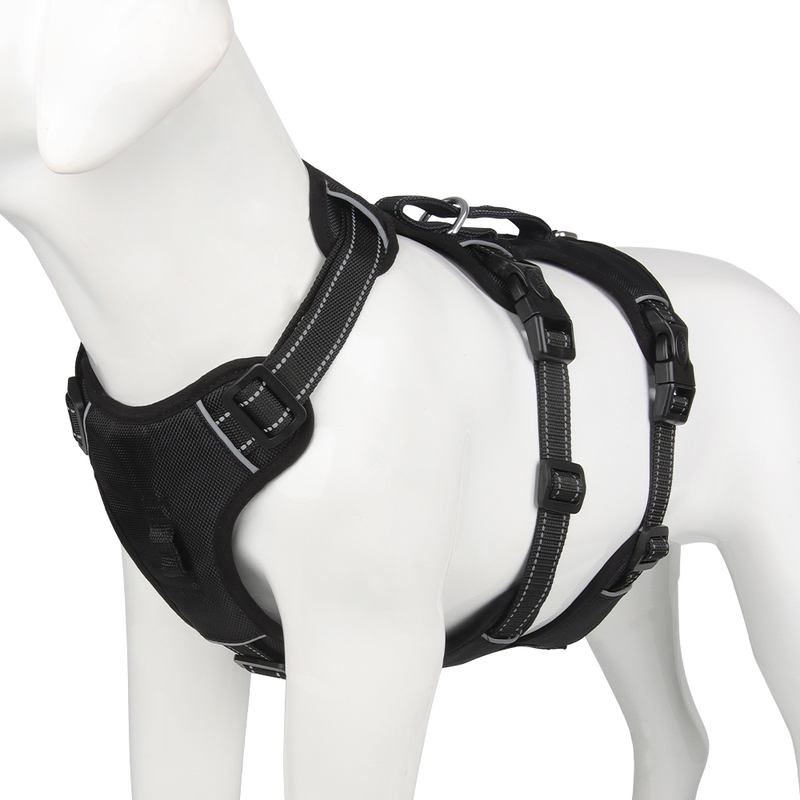 Reflective Anti-Pull Dog Harness - GripGuard-S-Black-State of Style