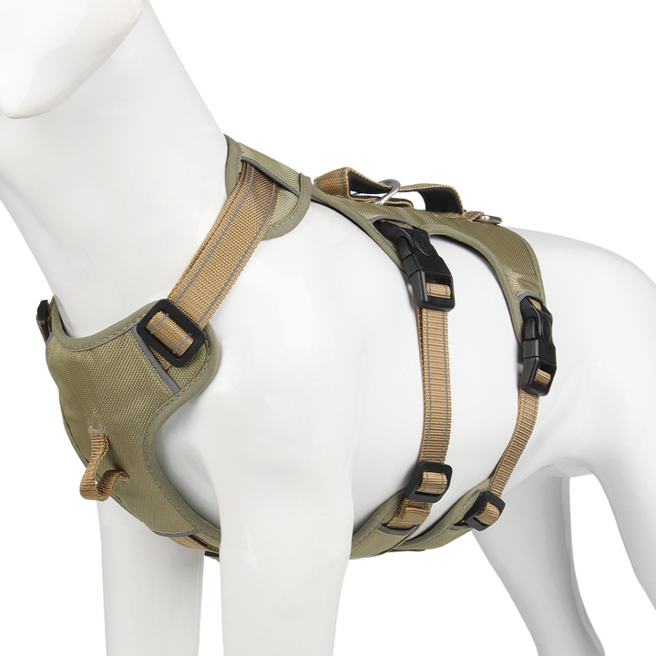 Reflective Anti-Pull Dog Harness - GripGuard-S-Khaki-State of Style