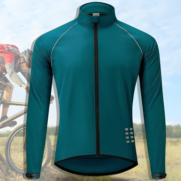 Reflective Cycling Jacket for Men - ReflectoRide-Blue Green-M-State of Style