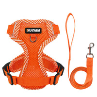 Reflective Harness and Leash Set for Small Dogs - AirFlex-Orange-S-State of Style