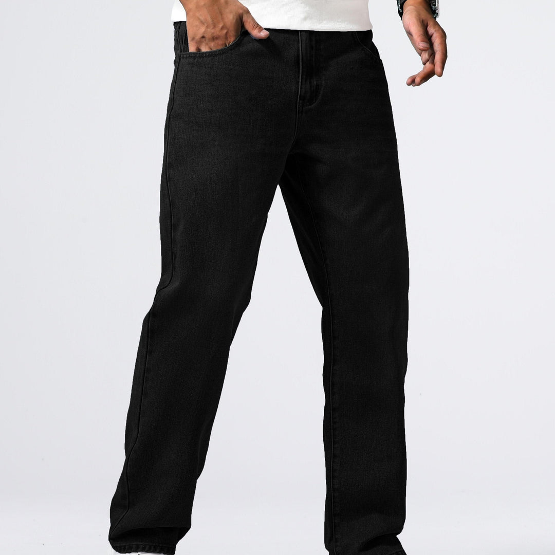 Relaxed Fit Regular Men's Jeans - Lucas-Black-30-State of Style