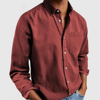 Relaxed men's casual shirt with a modern cut - Henrik-Red-S-State of Style