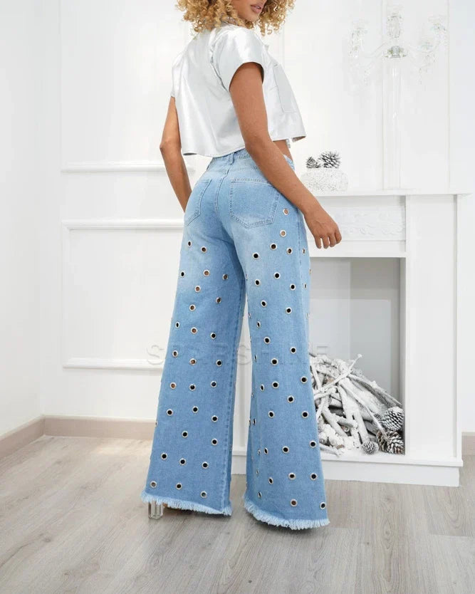 Retro Comfort High-Rise Flared Jeans - Leona-S-State of Style