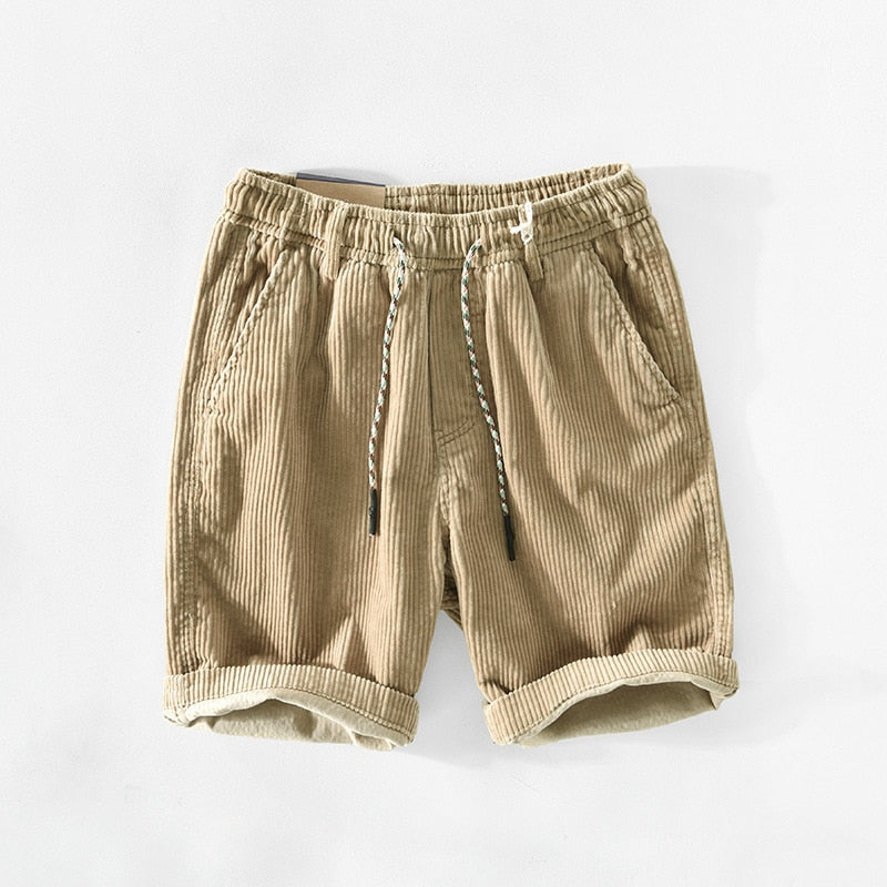 Retro cord shorts for men with a comfortable fit – Raul-Beige-S-State of Style