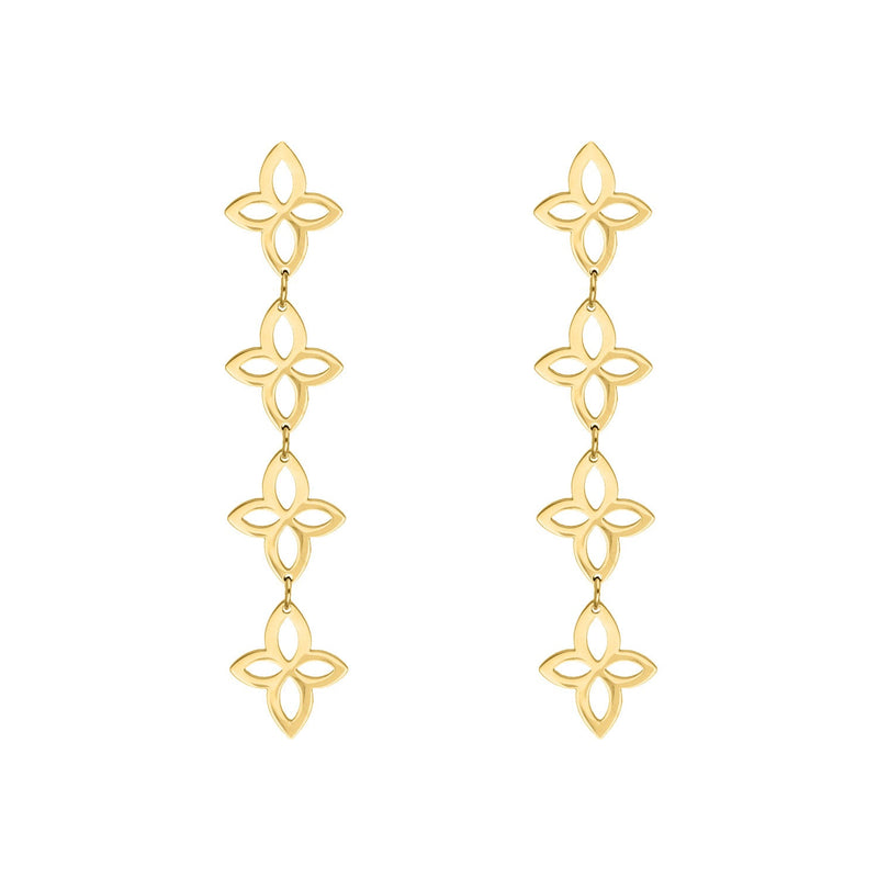 RETRO FLOWER HOOP EARRINGS - Limited Edition-Gold-plated-State of Style