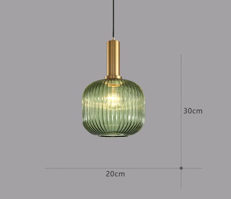 Retro Glass Pendant Light - ColorVibe-Green-B-State of Style