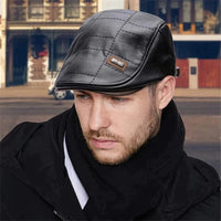 Retro Men's Leather Beret - HeritageCap-Black-State of Style