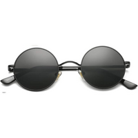 Retro Round Polarised Sunglasses - Lennon-Black/Grey-State of Style