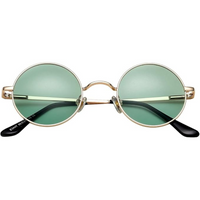Retro Round Polarised Sunglasses - Lennon-Gold/Clear Green-State of Style
