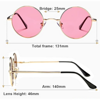 Retro Round Polarised Sunglasses - Lennon-Gold/Clear Purple-State of Style