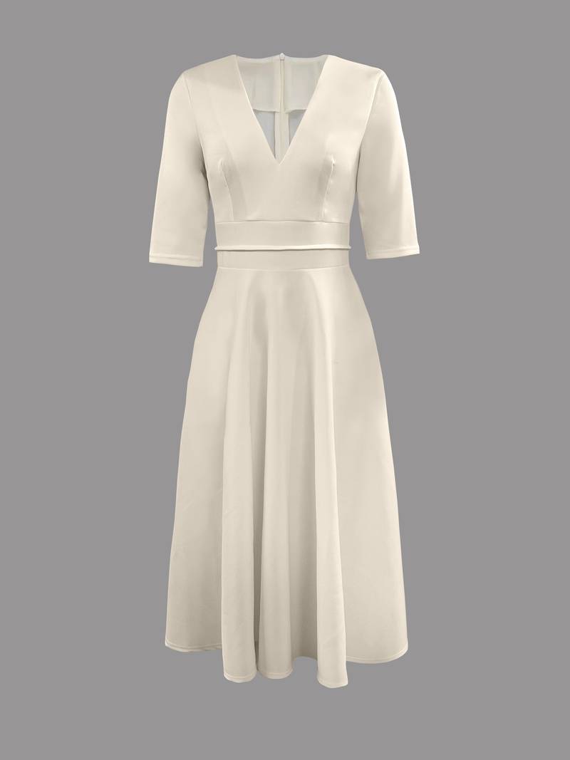 Retro White A-Line Swing Dress – Vivienne-S-State of Style