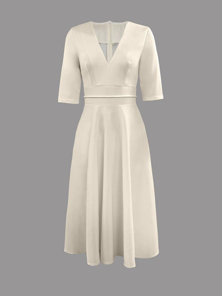 Retro White A-Line Swing Dress – Vivienne-S-State of Style