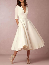 Retro White A-Line Swing Dress – Vivienne-S-State of Style