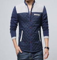 Retro windbreaker with stand-up collar for men - Orlando-Blue Brown-S-State of Style