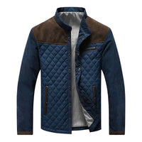 Retro windbreaker with stand-up collar for men - Orlando-Blue Brown-S-State of Style