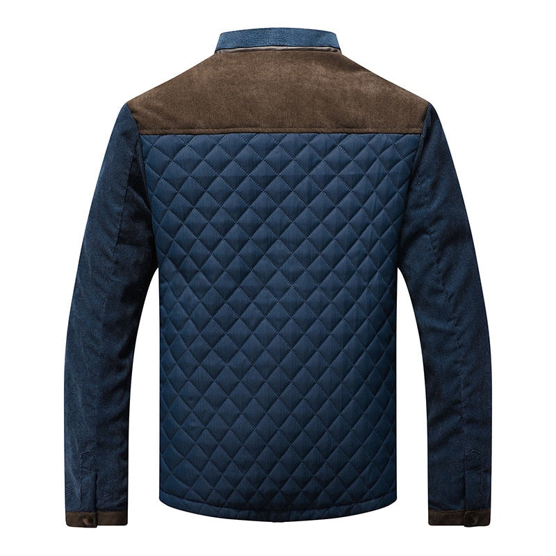 Retro windbreaker with stand-up collar for men - Orlando-Blue Brown-S-State of Style