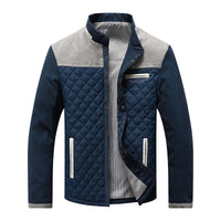 Retro windbreaker with stand-up collar for men - Orlando-Blue Brown-S-State of Style