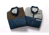 Retro windbreaker with stand-up collar for men - Orlando-Blue Brown-S-State of Style