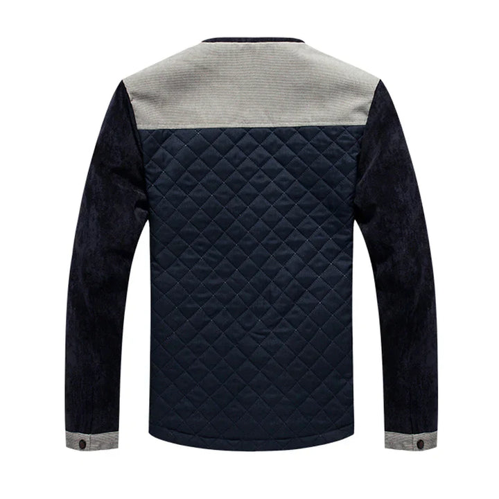 Retro windbreaker with stand-up collar for men - Orlando-Blue Grey-S-State of Style