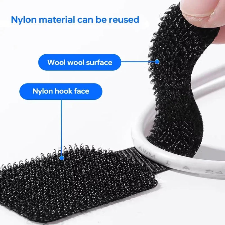 Self-Adhesive Reusable Cable Ties – Cord & Wire Management Straps