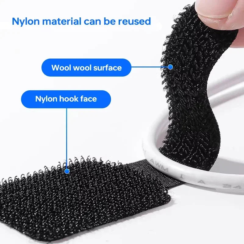 Self-Adhesive Reusable Cable Ties – Cord & Wire Management Straps