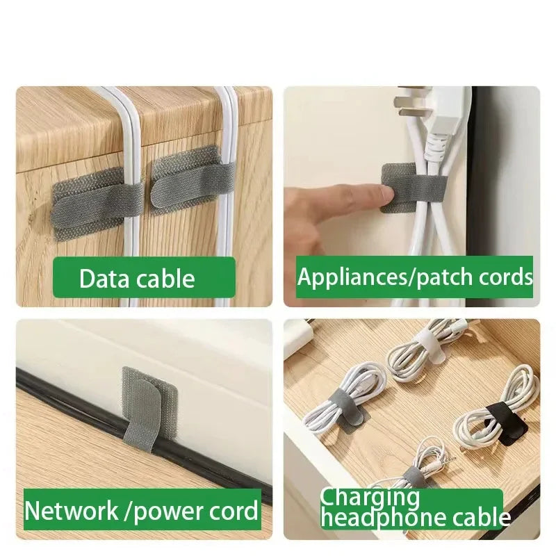 Self-Adhesive Reusable Cable Ties – Cord & Wire Management Straps