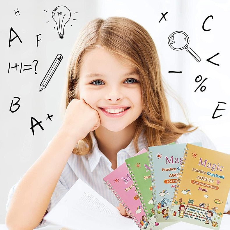 Reusable Writing Practice Book – LetterLust-4 Books + Fading pen + Extra refill-State of Style