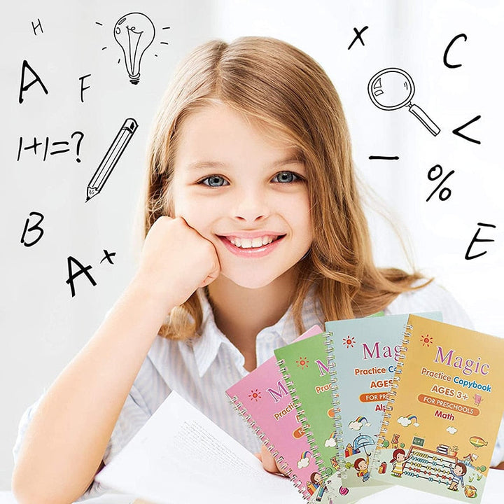 Reusable Writing Practice Book – LetterLust-4 Books + Fading pen + Extra refill-State of Style