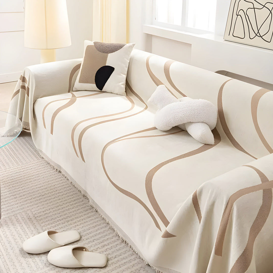 Reversible Bank Cover - LuxeFlip-180 × 130 cm-Khaki-State of Style