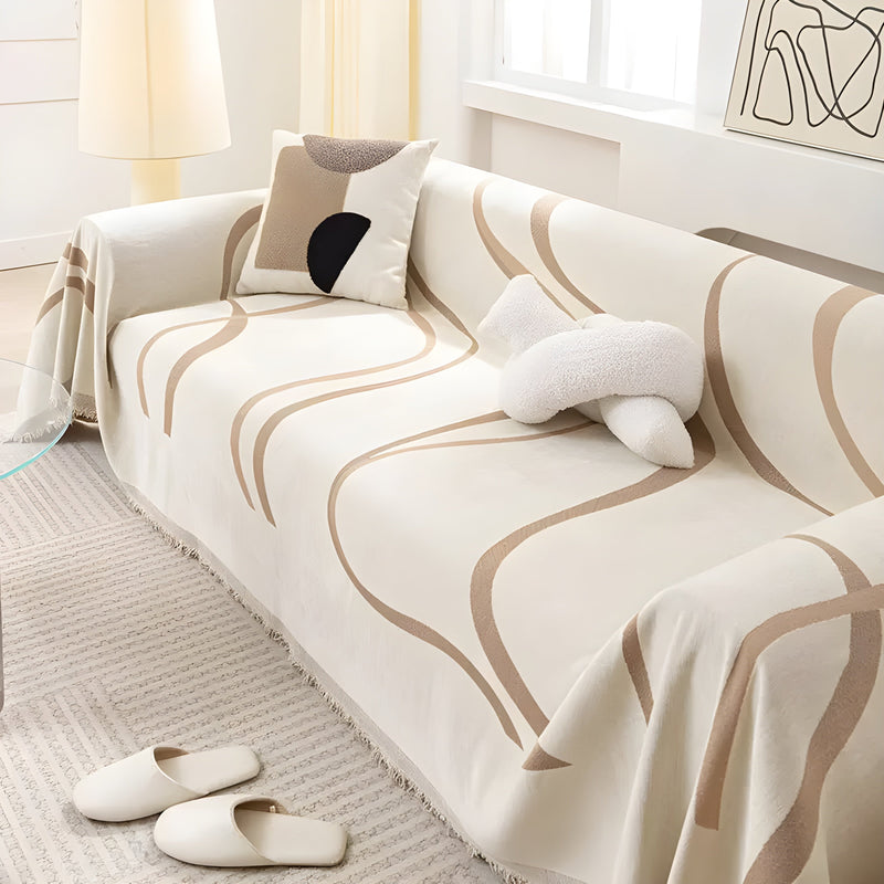 Reversible Bank Cover - LuxeFlip-180 × 130 cm-Khaki-State of Style