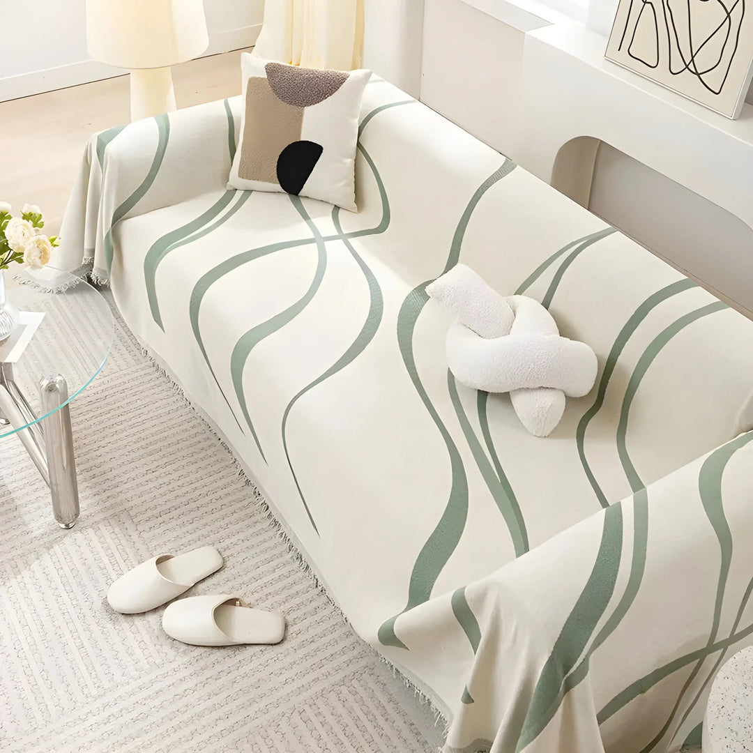 Reversible Chenille/Cotton Sofa Cover - LuxeCasa-180 x 130 cm-Grey-State of Style