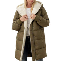 Reversible Cotton Women's Winter Coat with Hood – Nina-Army Green-S-State of Style