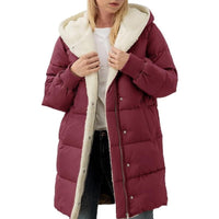 Reversible Cotton Women's Winter Coat with Hood – Nina-Burgundy-S-State of Style