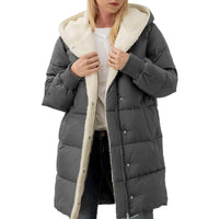 Reversible Cotton Women's Winter Coat with Hood – Nina-Dark Grey-S-State of Style