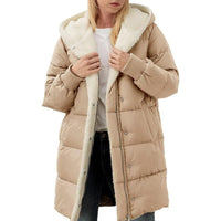 Reversible Cotton Women's Winter Coat with Hood – Nina-Khaki-S-State of Style