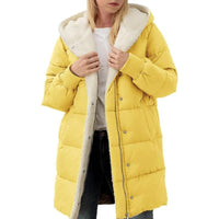 Reversible Cotton Women's Winter Coat with Hood – Nina-Yellow-S-State of Style