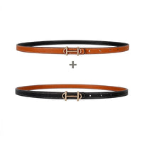 Reversible H-Buckle Leather Belt with Dual Colour Options-Brown & Black-State of Style