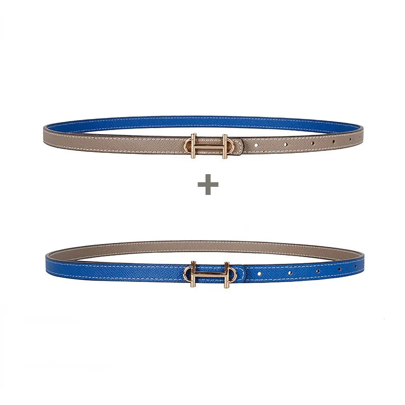 Reversible H-Buckle Leather Belt with Dual Colour Options-Light Grey & Blue-State of Style