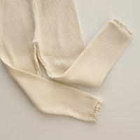 Ribbed Baby Leggings with Lace for Girls-Beige-0-6 months-State of Style